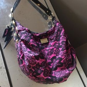 Pink & Black Lace Betsey Bag